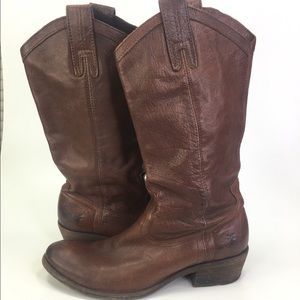 Frye Carson pull on leather riding boots size 9 B